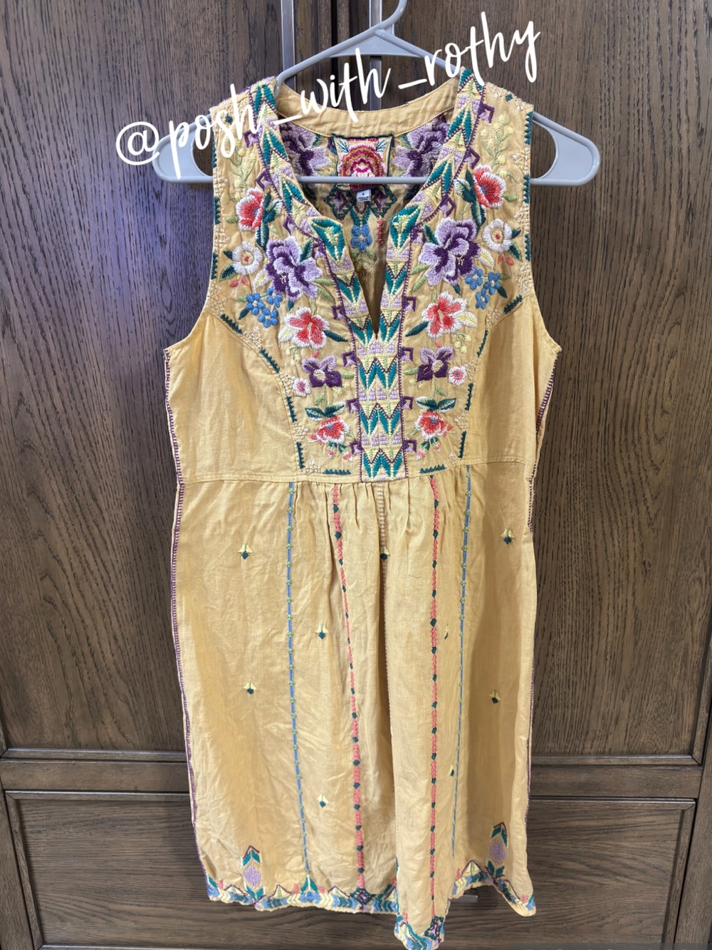 Johnny Was Majorca Linen Embroidered Sleeveless Dress - Picture 2 of 7